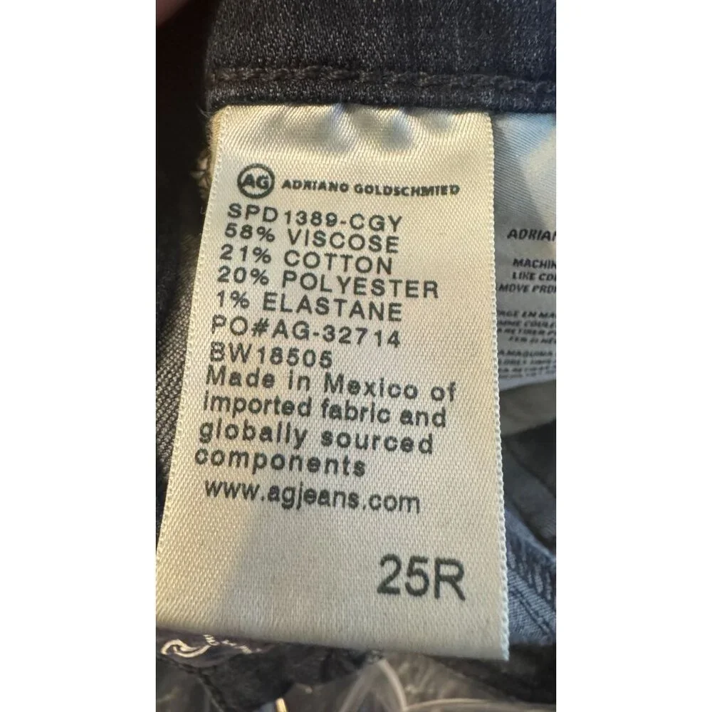 AG Adriano Goldschmied Size 25 Dark Wash Legging Ankle Jeans Cotton Blend